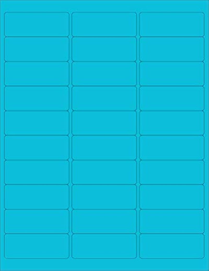 NextDayLabels - 8-1/2 x 11 Neon Color High Light Fluorescent Labels for Laser & Inkjet Printer (Blue Fluorescent, 1"" x 2-5/8"" - 30 Per Page | 3000 Labels) - Image 1